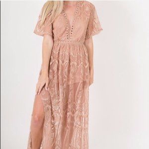 Maxi Romper Gown-Dusty Rose